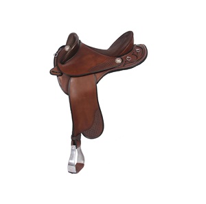 Selle de cheval en cuir à ajustement réglable assurant le confort de l'équitation et une posture équilibrée. - Product Image 1