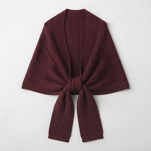 Fournisseur OEM ODM – Écharpe châle tricotée sur mesure, poncho chaud d'hiver surdimensionné, écharpe pull pour femme avec franges et pompons, capes en gros - Product Image 3