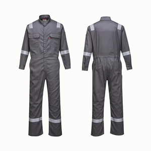 YS <b>Men</b> Work Coverall Cotton Reflective Safety <b>Overalls</b> Blue Red Orange Gray Uniforms with Logo Printing - Product Image 2