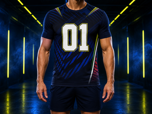 ชุดทีมเสื้อเจอร์ซีย์โพลีเอสเตอร์สั่งทำพิเศษ น้ำหนักเบา สวมใส่สบาย ผ้าซับเหงื่อได้ดี พิมพ์ลายโลโก้ด้านหน้าและด้านหลังแบบซับลิเมชั่น - Product Image 6