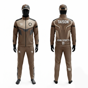 Survêtement de netball en polyester interlock premium 280 GSM, rouge et noir avec panneau contrastant, logo personnalisé par sublimation - Product Image 2