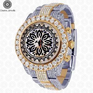 Montre de luxe Charm_Jewells en acier inoxydable, boîtier de 40 mm, mouvement mécanique analogique, lunette sertie de diamants, chronographe automatique pour homme - Product Image 4
