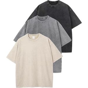 T-shirt Homme Acid Wash Oversize en Coton Vintage Personnalisable Logo Respirant Streetwear Fournisseur OEM Vente en Gros - Product Image 5