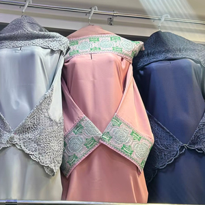 Abaya Musulmana Tradicional de Manga Larga con Cuentas y Lentejuelas, Estilo Dubai, Hecha a Mano, para Bodas, de Poliéster Transpirable con Cuello en V, Venta al Por Mayor - Product Image 1