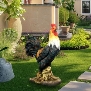22.4 \ "statue da giardino di gallo a grandezza naturale decorazioni di pollo in cemento all'aperto decorazione di arte del gallo per ornamenti da giardino - Product Image 3