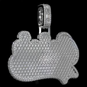 Hip Hop Custom Name Cubic 925 <b>Silver</b> Iced Out 3D <b>Letters</b> Chain Pendants <b>Necklaces</b> for Men Jewelry Cuban Tennis Chain - Product Image 4