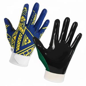 Gants de sport d'extérieur à doigts entiers WARPRO INDUSTRY, en PU, rouge, bleu, blanc, impression par sublimation, antidérapants, fermeture auto-agrippante, unisexe - Product Image 4