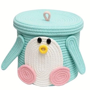 Cesta Redonda de Yute Tejida con Cuerda de Algodón de Excelente Calidad, Moderna, para Almacenamiento Decorativo en el Hogar, Disponible a Precio de Fábrica - Product Image 3