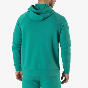 Conjunto Deportivo Verde para Hombre, Sudadera con Capucha, Manga Larga, Color Sólido, Diseño con Bolsillos, Tejido Transpirable, Corte Regular, Informal, Invierno, 2 en 1 - Product Image 5