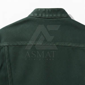 Chaqueta de mezclilla para hombre con cremallera, cuello alto, estilo moderno, informal, con bolsillo con cremallera en el pecho, MOQ bajo - Product Image 5