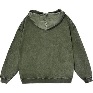 2026 BEST Acid <b>Wash</b> Fleece Hoodies Men Customized Oversized Vintage Streetwear Polyester/Cotton Blend Waterproof Winter Hoodies - Product Image 6