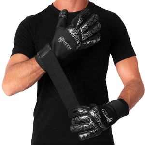 Gants de gardien de but professionnels au design dernier cri, paume avant en latex allemand de 4 mm, dos en silicone imprimé, rouleau négatif, sangle intégrée - Product Image 1