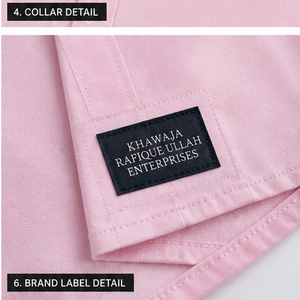 เสื้อเชิ้ตผู้ชายสีชมพู แขนยาว ปกคอปก แบรนด์ Khawaja Rafique Ullah Enterprises สไตล์สมาร์ทแคชชวล ผ้าทอ กันยับ - Product Image 3