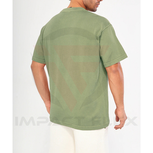 เสื้อยืดคอตตอน 100% คุณภาพสูง เนื้อหนา 300gsm ทรงโอเวอร์ไซส์ ไหล่ตก สกรีนโลโก้ได้ตามต้องการ สไตล์สตรีทแวร์ สำหรับผู้ชาย - Product Image 2