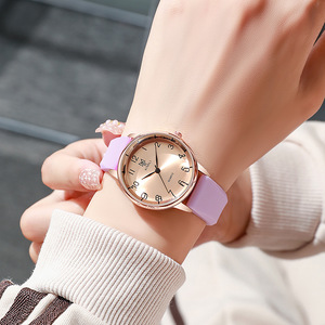 Reloj de Cuarzo de Lujo con Correa de Silicona Redonda para Mujer, Reloj Moderno para Estudiantes - Product Image 5