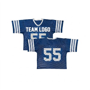 Maillot de football américain de haute qualité en mesh, impression par transfert thermique personnalisée, respirant, nom et numéro de l'équipe, panneau de travail, coupe oversize pour homme, 100% coton - Product Image 1