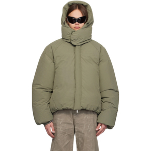 Veste d'hiver matelassée épaisse surdimensionnée vert olive à capuche pour homme, vente en gros personnalisée, du fabricant - Product Image 1