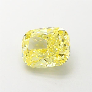 Diamant de laboratoire CVD certifié, taille coussin, jaune intense fantaisie, taille radiant, pour la création de bijoux fins de luxe avec pierres précieuses en vrac - Product Image 3