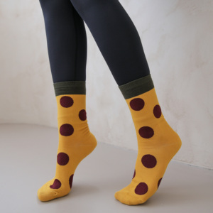 Calzini alla Moda Coreana con Motivo a Pois, Misto Cotone Traspirante, per Uso Quotidiano, Stile Autunnale, Calzini Lavorati a Maglia - Product Image 3