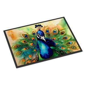 Paillasson Paon Antidérapant Lavable à Poils Courts pour Intérieur/Extérieur, Tapis d'Entrée 24H x 36L pour Porte d'Entrée - Product Image 1