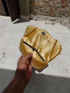 Hoorain Gem Handmade Beaded <b>Clutch</b> Rectangular Shape Flower Pattern <b>Gold</b> Color Party Use Luxury Feel - Product Image 4