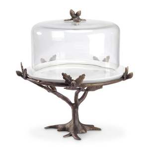 Support à cupcakes au design exclusif, forme arrondie, finition bronze, avec dôme en verre, pour accessoires de restauration, usage multifonctionnel - Product Image 6