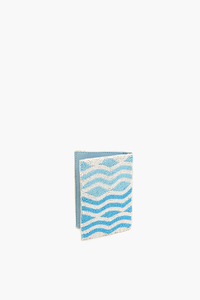 Handmade <b>Beaded</b> 100% Cotton Fabric Double Passport Cover Colorful Stripes Stylish Foldable Multifunctional Outdoor Travel - Product Image 2