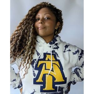 North Carolina A&T Aggies Hoodie Sweatshirt <b>Black</b> And Blue Collegiate Pullover <b>Fleece</b> Hoodie Long Sleeve College University - Product Image 4
