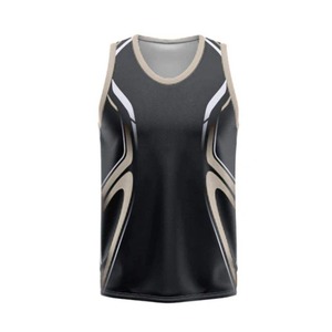 Camiseta sin Mangas a Rayas Azules y Blancas para Hombre, Cuello Redondo, Secado Rápido, Deportiva, Tejida en Poliéster, Ropa Deportiva - Product Image 2