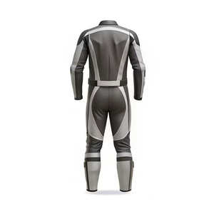 Combinaison de moto en cuir, veste et pantalon de course unisexes, fermeture éclair intégrale, imperméable, coupe-vent, respirante, OEM personnalisé - Product Image 3