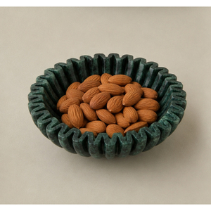 Cuenco de Mármol Verde con Borde Ondulado, Plato de Frutas de Piedra Natural, Centro de Mesa con Forma de Flor, Decoración para el Hogar, Venta al Por Mayor - Product Image 6