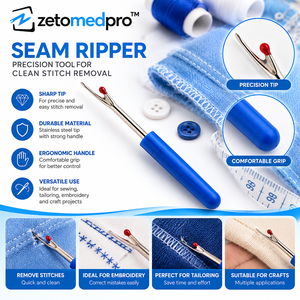 เซโทเมดโปร ™   ที่แกะด้ายพร้อมฝาครอบป้องกัน – เครื่องมือแกะด้ายแบบแม่นยำสำหรับงานเย็บผ้า ตัดเย็บ และงานปัก - Product Image 3