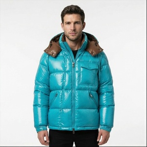 Veste matelassée en coton mince pour hommes pour l'hiver col montant imperméable personnalisable style décontracté revêtement teint en couleur canard vente de gros - Product Image 1