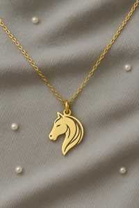 Collar de Plata de Ley 925 con Colgante de Caballo, Joyería Ecuestre Hecha a Mano, Regalo para Amantes de los Caballos, Collar con Colgante de Animal para Mujer - Product Image 1