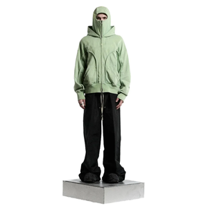 Sudadera con Capucha y Cremallera Extra Grande para Hombre, Diseño con Máscara, Forro Polar, Resistente al Viento, Color Sólido, Tallas S-XL - Product Image 3