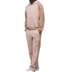 Dernier modèle de vêtements de sport en gros Survêtements pour hommes Ensembles deux pièces Tenues assorties Sweat à capuche avec fermeture éclair complète et deux tons de couleur - Product Image 1