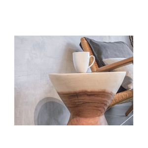 Premium Handcrafted Natural Solid Suar Wood Hourglass Shape <b>Stool</b> Side Table for Luxury Living Rooms - Product Image 3