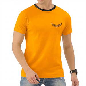 T-shirt à manches courtes vert clair pour homme avec logo aile et bordure contrastante, coupe classique, en jersey tricoté décontracté à col rond - Product Image 6