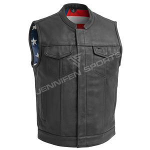Chaleco de Cuero Transpirable para Motocicleta Personalizado para Hombre, Chaleco de Cuero de la Mejor Calidad para Hombre, Chaleco de Cuero para Carreras de Motociclismo al Aire Libre - Product Image 1
