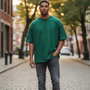 Camiseta de punto extragrande estilo vintage con lavado ácido, de poliéster transpirable y ecológico, larga, anti-UV, con estampado personalizado, para hombre, estilo urbano. - Product Image 6