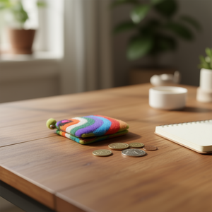 Monedero de Fieltro Arcoíris con una Combinación de Colores Atractiva - Product Image 3