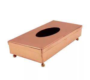 Boîte à mouchoirs suspendue portable en cuivre, motif floral audacieux, faite à la main, moderne - Product Image 2