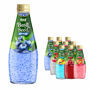 Boisson aux graines de basilic et de myrtille 290ml, sans sucre, graines de chia, fabricant de boissons en marque blanche OEM ODM - Product Image 1