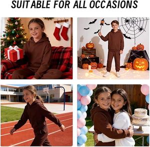 Fashion Kids Winter Tracksuit Set Hoodie Jogger Pants Unisex Sportswear Toddler Warm Fleece Corduroy Customized Windproof Quick - Product Image 4