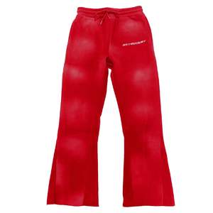 Pantalon de survêtement évasé pour homme en molleton 100% coton épais, effet délavé soleil, avec logo personnalisé et broderie - Product Image 1