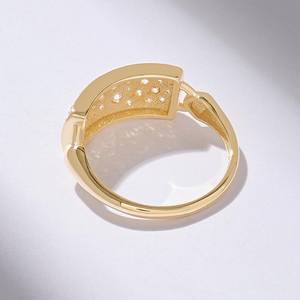 Anillo de Moissanita Redonda Chapado en Oro con Diamantes, Anillo de Sello Unisex de Plata Fina 925 Original, Regalo para Fiesta de Boda para Pareja - Product Image 4