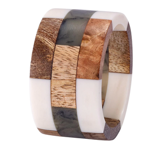 <b>Epoxy</b> Resin & Wood Napkin Ring Stylish Resin Napkin Rings for Dining <b>Table</b> Accessories Affordable Price - Product Image 4