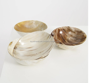 Bol à salade en corne de buffle, nouveau design, finition artisanale, provenant d'Inde - Product Image 5