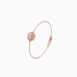 Elegant Cluster Halo Bracelet Showcasing 0.52 Ct Lab Grown Diamond | In 9K Yellow White And Rose <b>Gold</b> - Product Image 1