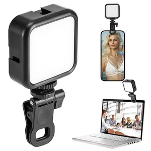 Mini Portátil USB Recarregável Full Color RGB LED Anel de Vídeo Fotografia Lâmpada Luz Para Selfie Preenchimento Ringlight Com Clip